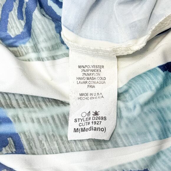 Yahada Blue Floral Smocked Strapless Maxi Dress - Medium - Picture 8 of 9